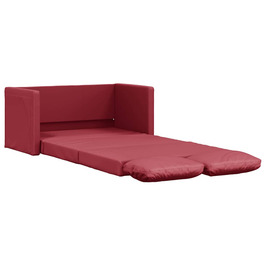 vidaXL Sofa podłogowa 2-w-1, kolor wina, 112x174x55 cm, sztuczna skóra