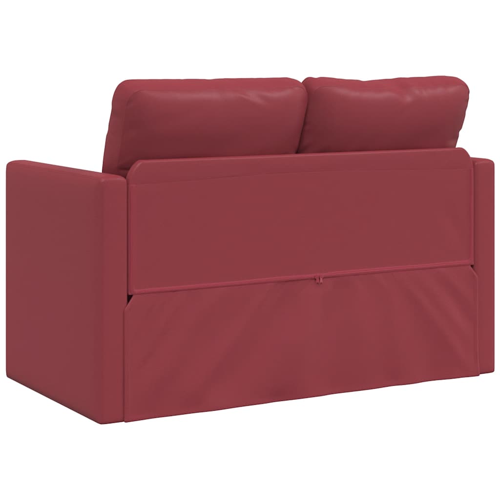 vidaXL Sofa podłogowa 2-w-1, kolor wina, 112x174x55 cm, sztuczna skóra