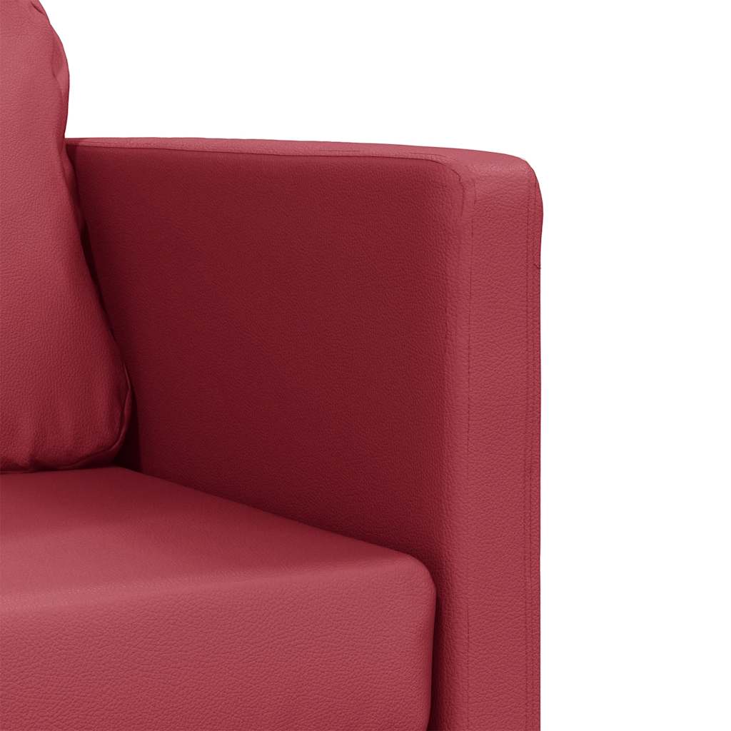 vidaXL Sofa podłogowa 2-w-1, kolor wina, 112x174x55 cm, sztuczna skóra