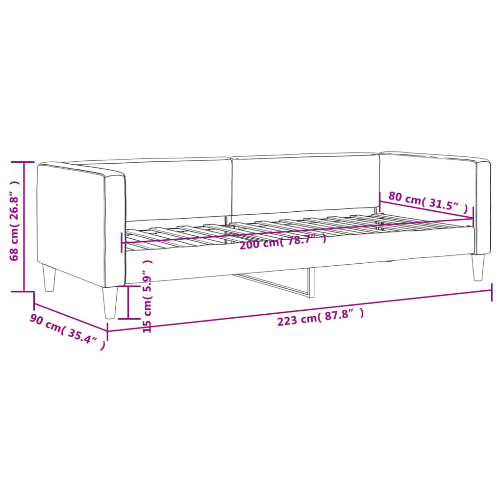 vidaXL Sofa z funkcją spania, kolor taupe, 80x200 cm, obite tkaniną