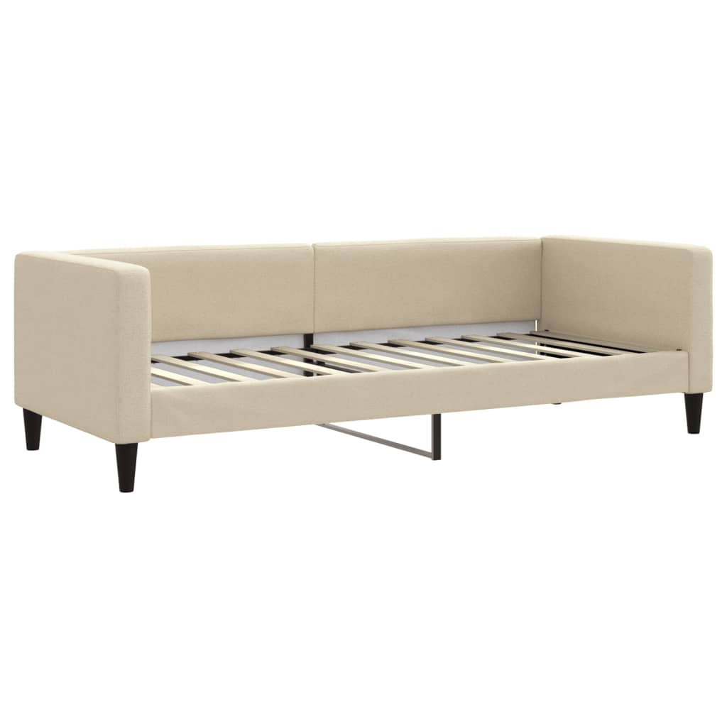 vidaXL Sofa z funkcją spania, kremowa, 80x200 cm, obita tkaniną
