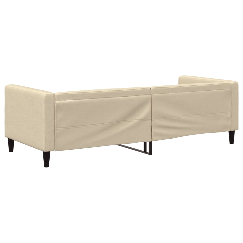 vidaXL Sofa z funkcją spania, kremowa, 80x200 cm, obita tkaniną