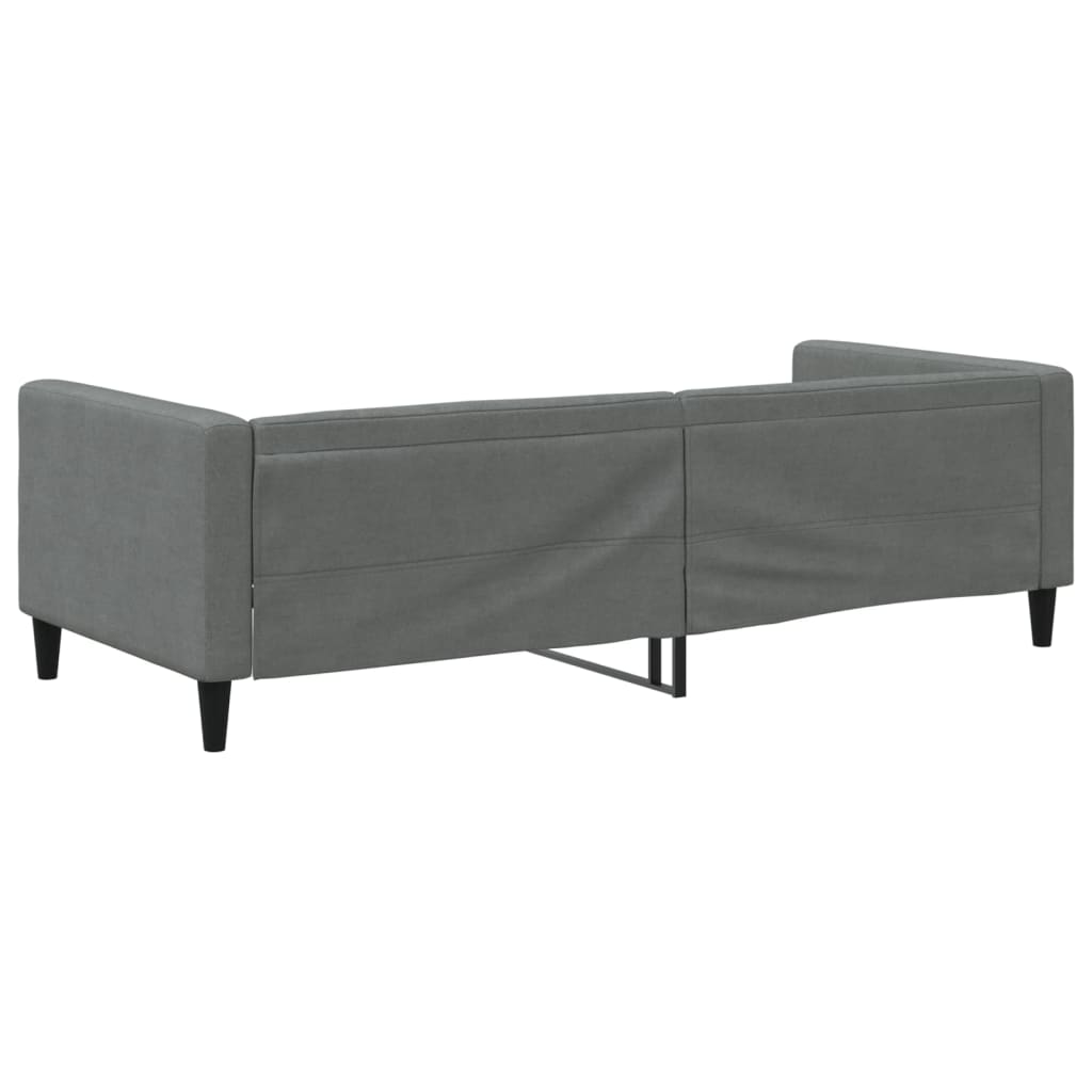 vidaXL Sofa z funkcją spania, ciemnoszara, 90x200 cm, obita tkaniną