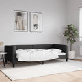 vidaXL Sofa z funkcją spania, czarna, 90x200 cm, obita tkaniną