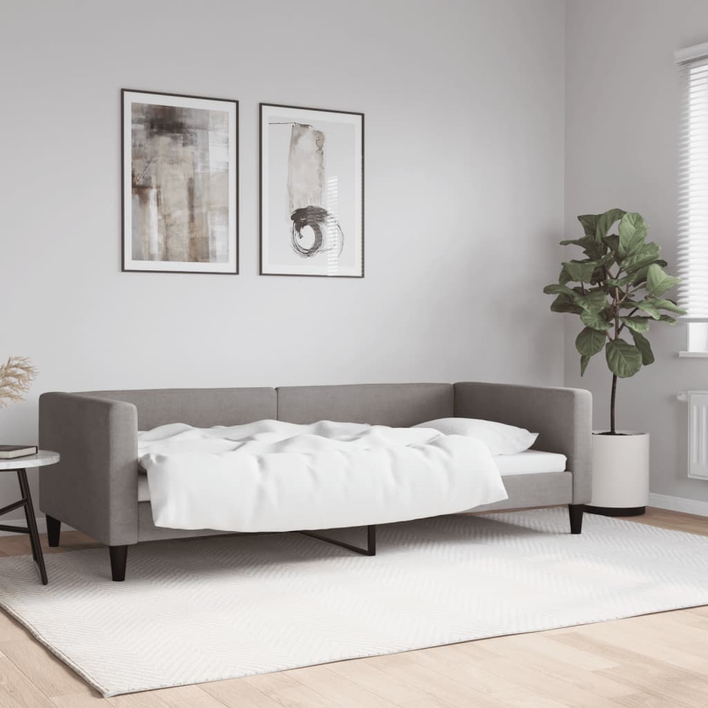 vidaXL Sofa z funkcją spania, kolor taupe, 90x200 cm, obita tkaniną