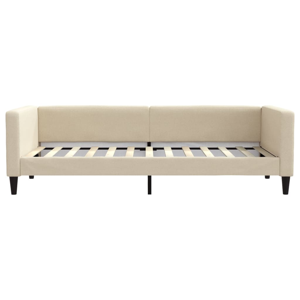 vidaXL Sofa z funkcją spania, kremowe, 90x200 cm, obita tkaniną