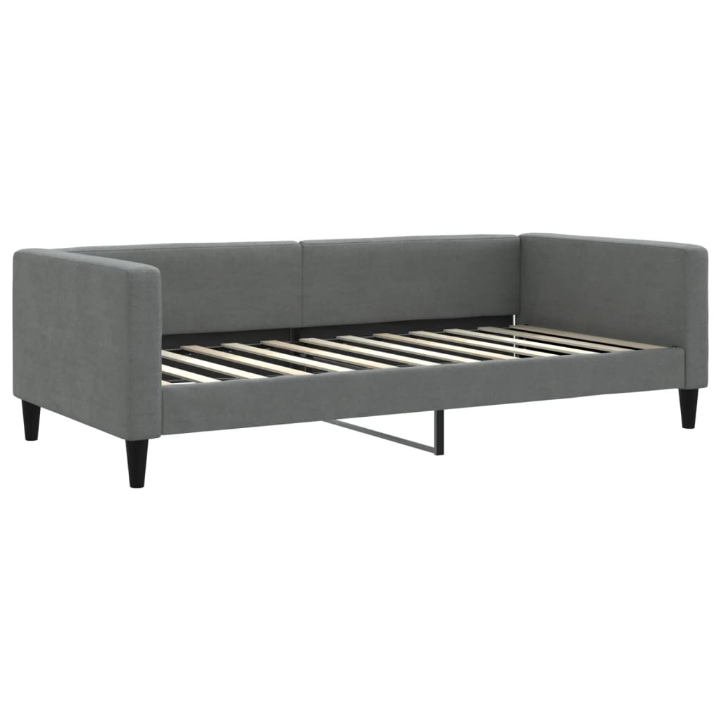 vidaXL Sofa z funkcją spania, ciemnoszara, 100x200 cm, obita tkaniną