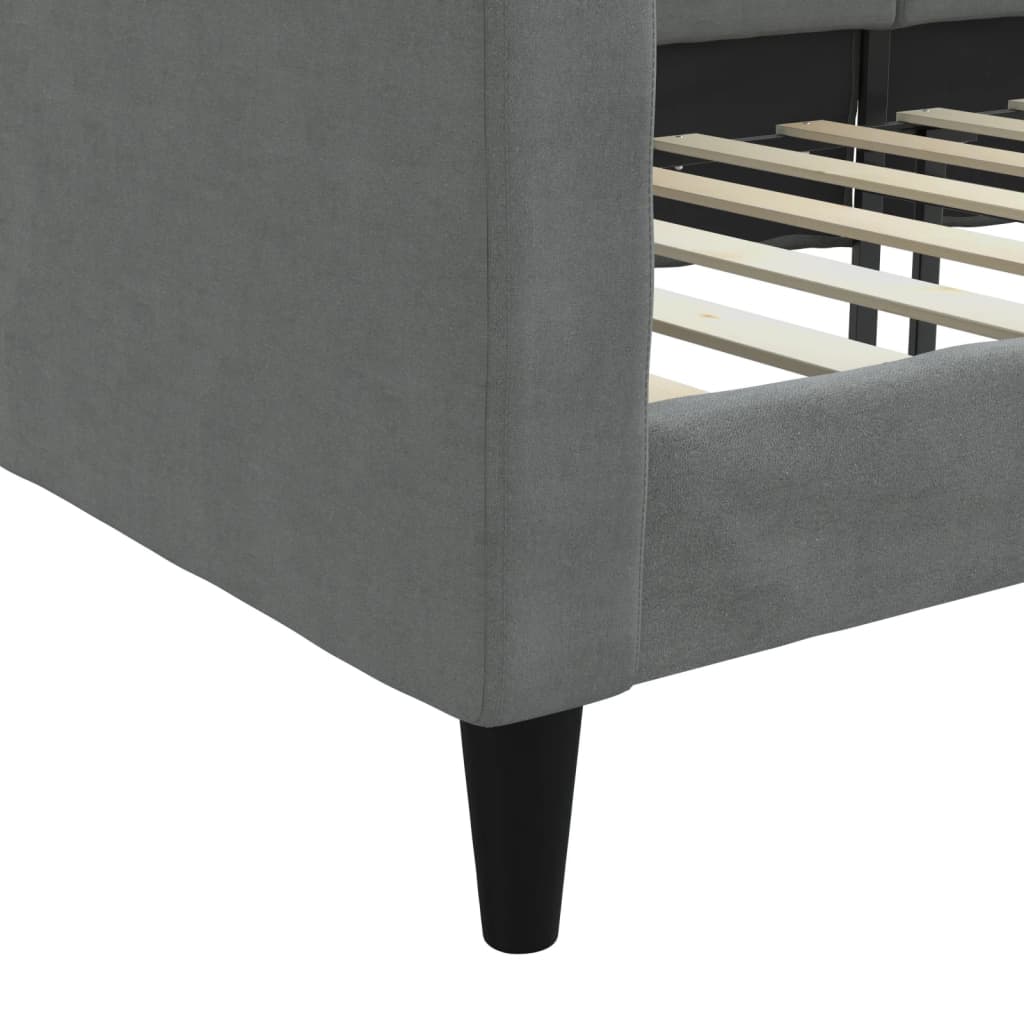 vidaXL Sofa z funkcją spania, ciemnoszara, 100x200 cm, obita tkaniną