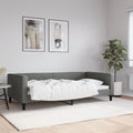 vidaXL Sofa z funkcją spania, ciemnoszara, 100x200 cm, obita tkaniną