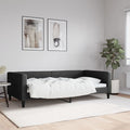 vidaXL Sofa z funkcją spania, czarna, 100x200 cm, obita tkaniną