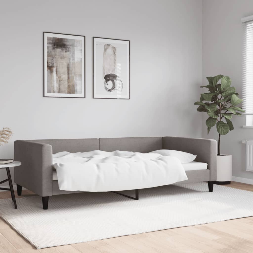 vidaXL Sofa z funkcją spania, kolor taupe, 100x200 cm, obita tkaniną