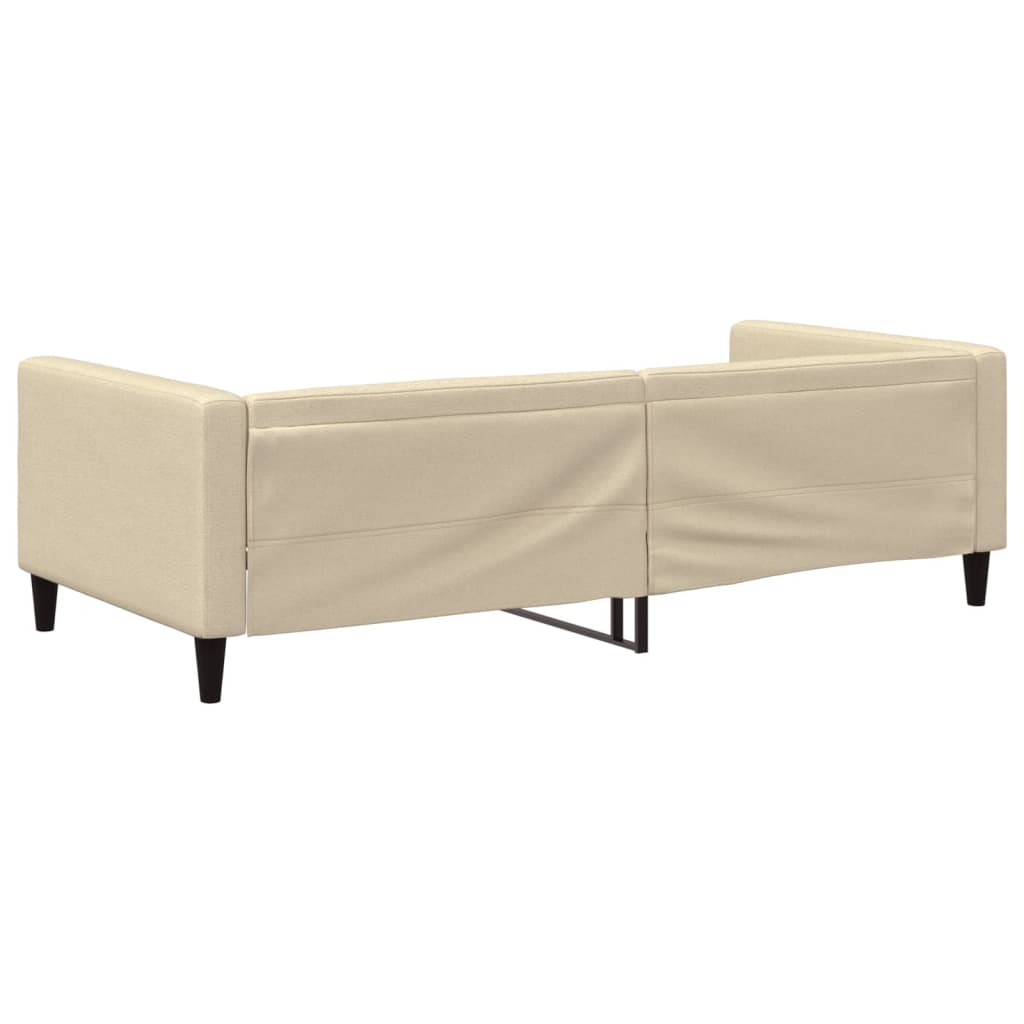 vidaXL Sofa z funkcją spania, kremowa, 100x200 cm, obita tkaniną