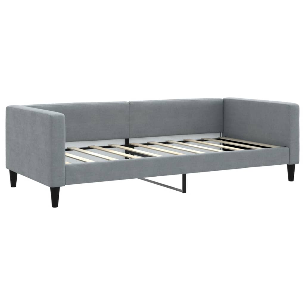 vidaXL Sofa z funkcją spania, jasnoszara, 90x190 cm, obita tkaniną