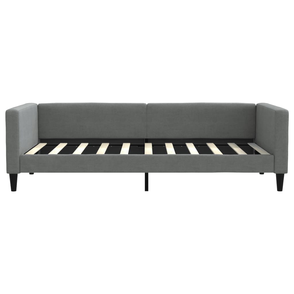 vidaXL Sofa z funkcją spania, ciemnoszara, 90x190 cm, obita tkaniną