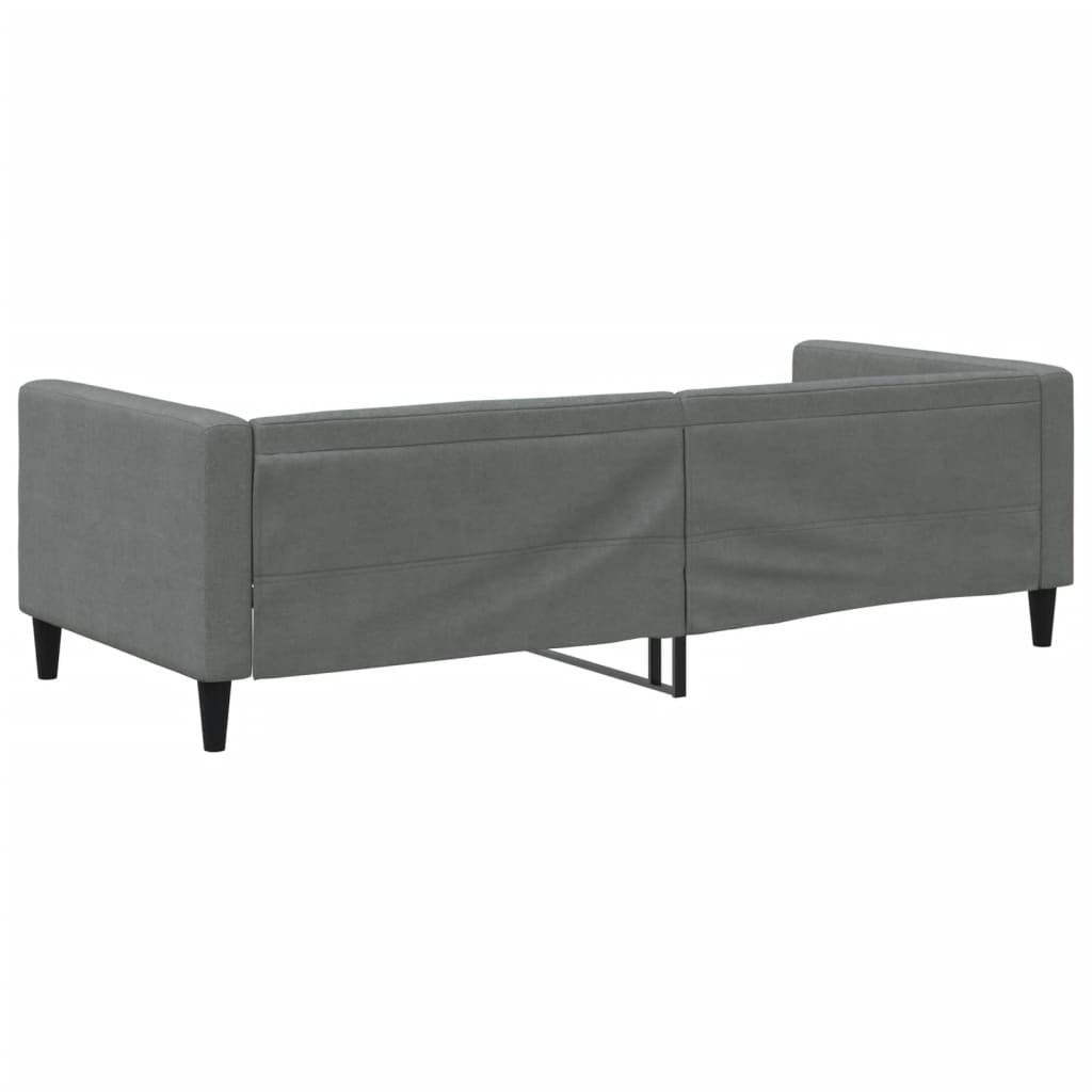 vidaXL Sofa z funkcją spania, ciemnoszara, 90x190 cm, obita tkaniną