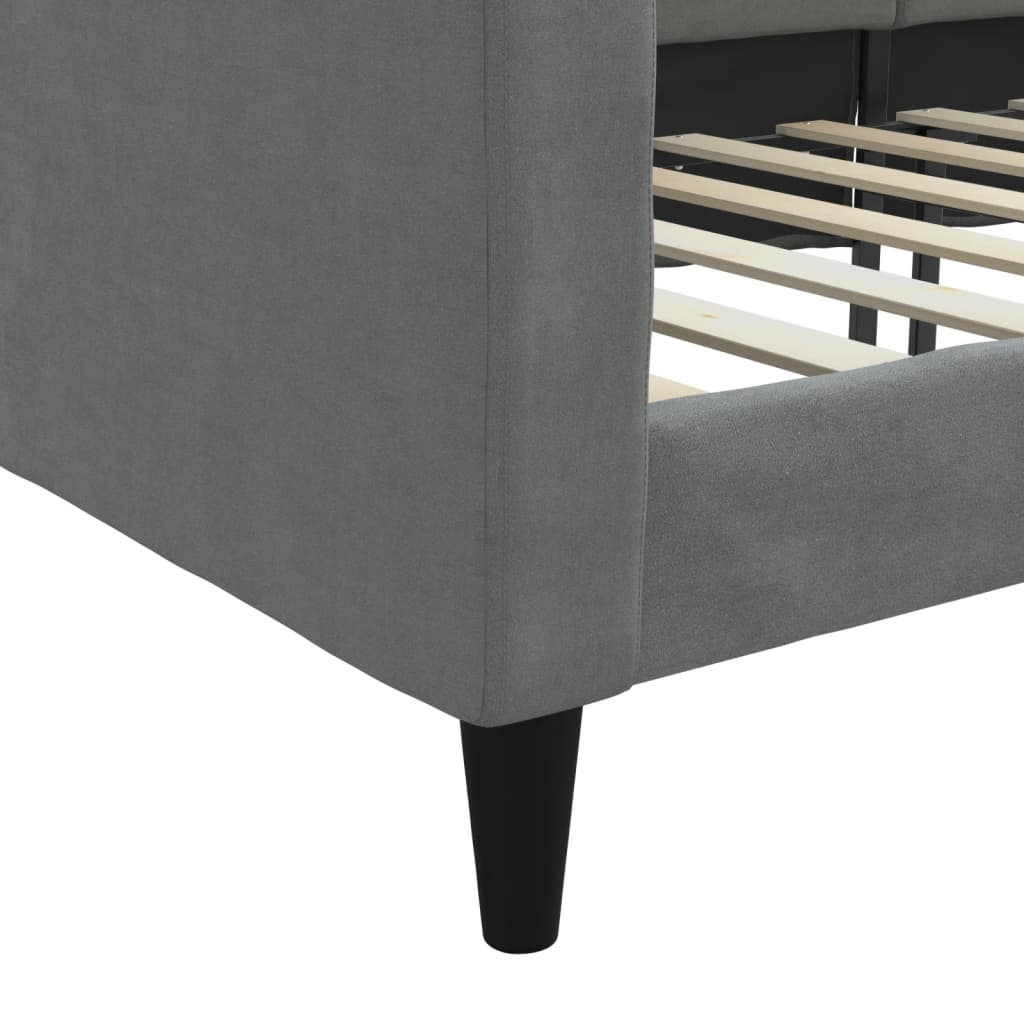 vidaXL Sofa z funkcją spania, ciemnoszara, 90x190 cm, obita tkaniną
