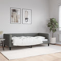 vidaXL Sofa z funkcją spania, ciemnoszara, 90x190 cm, obita tkaniną