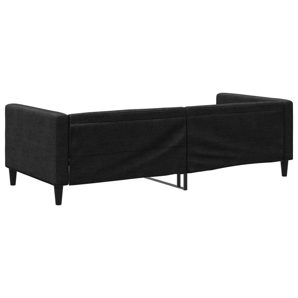 vidaXL Sofa z funkcją spania, czarna, 90x190 cm, obita tkaniną