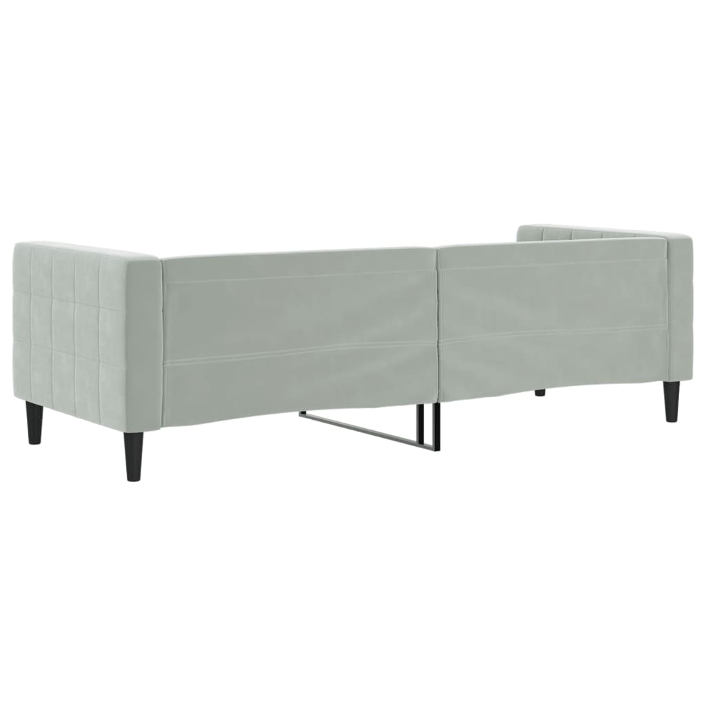 vidaXL Sofa z funkcją spania, jasnoszara, 80x200 cm, obita aksamitem