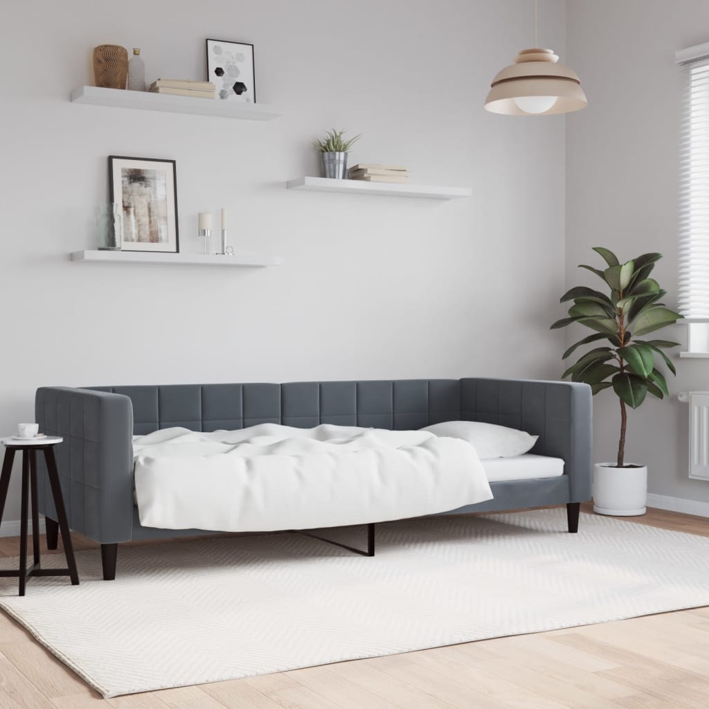 vidaXL Sofa z funkcją spania, ciemnoszara, 80x200 cm, aksamitna