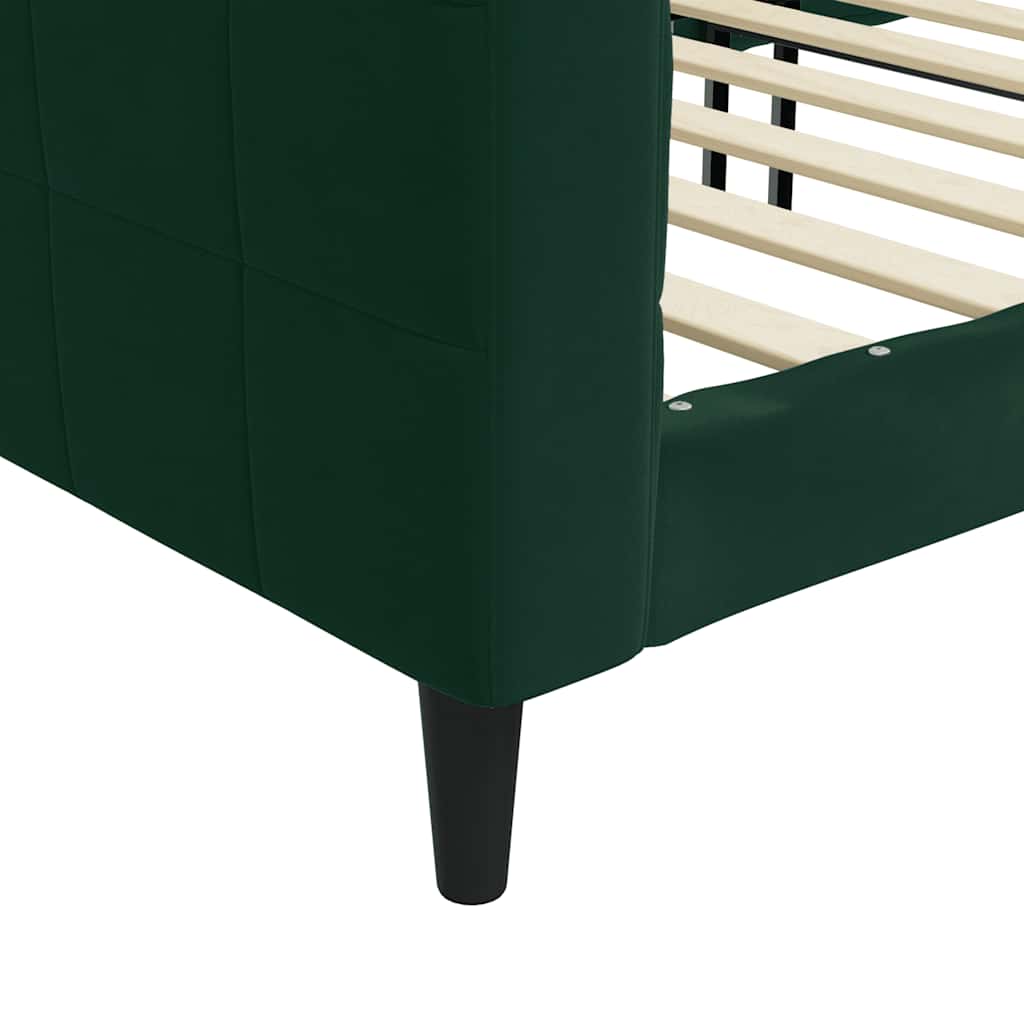 vidaXL Sofa z funkcją spania, ciemnozielona, 80x200 cm, aksamitna