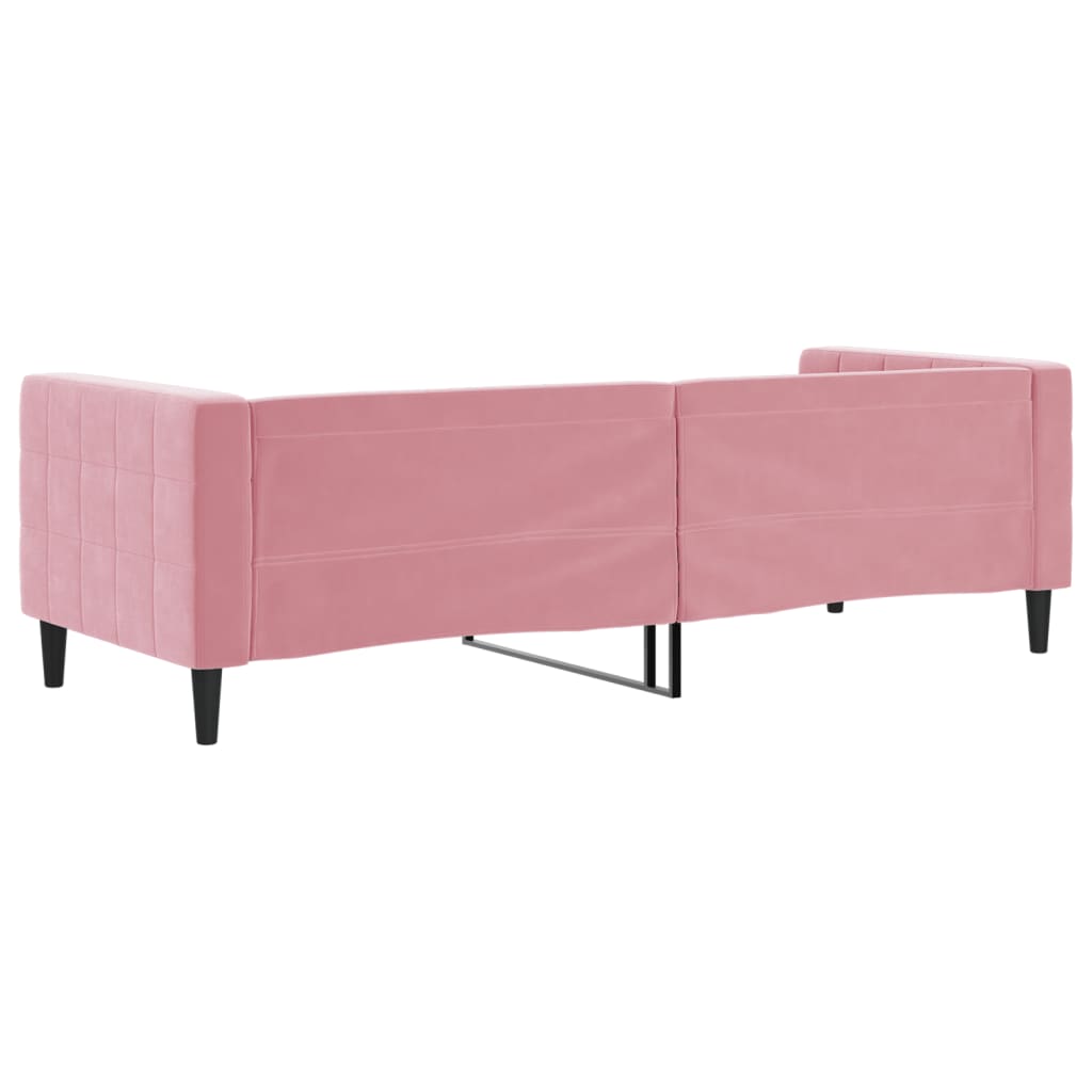 vidaXL Sofa z funkcją spania, różowa, 80x200 cm, obita aksamitem