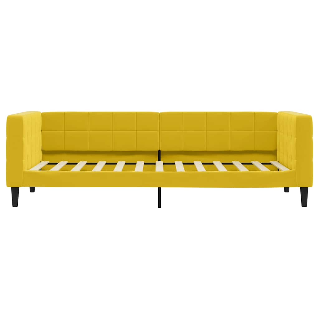 vidaXL Sofa z funkcją spania, żółta, 80x200 cm, obita aksamitem
