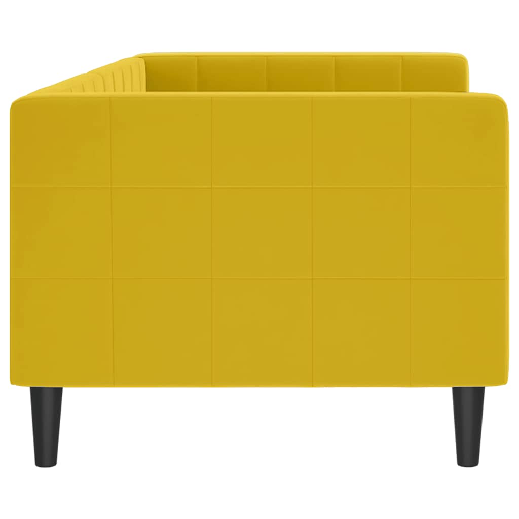 vidaXL Sofa z funkcją spania, żółta, 80x200 cm, obita aksamitem