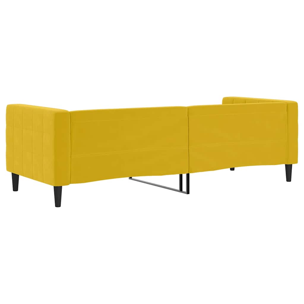 vidaXL Sofa z funkcją spania, żółta, 80x200 cm, obita aksamitem