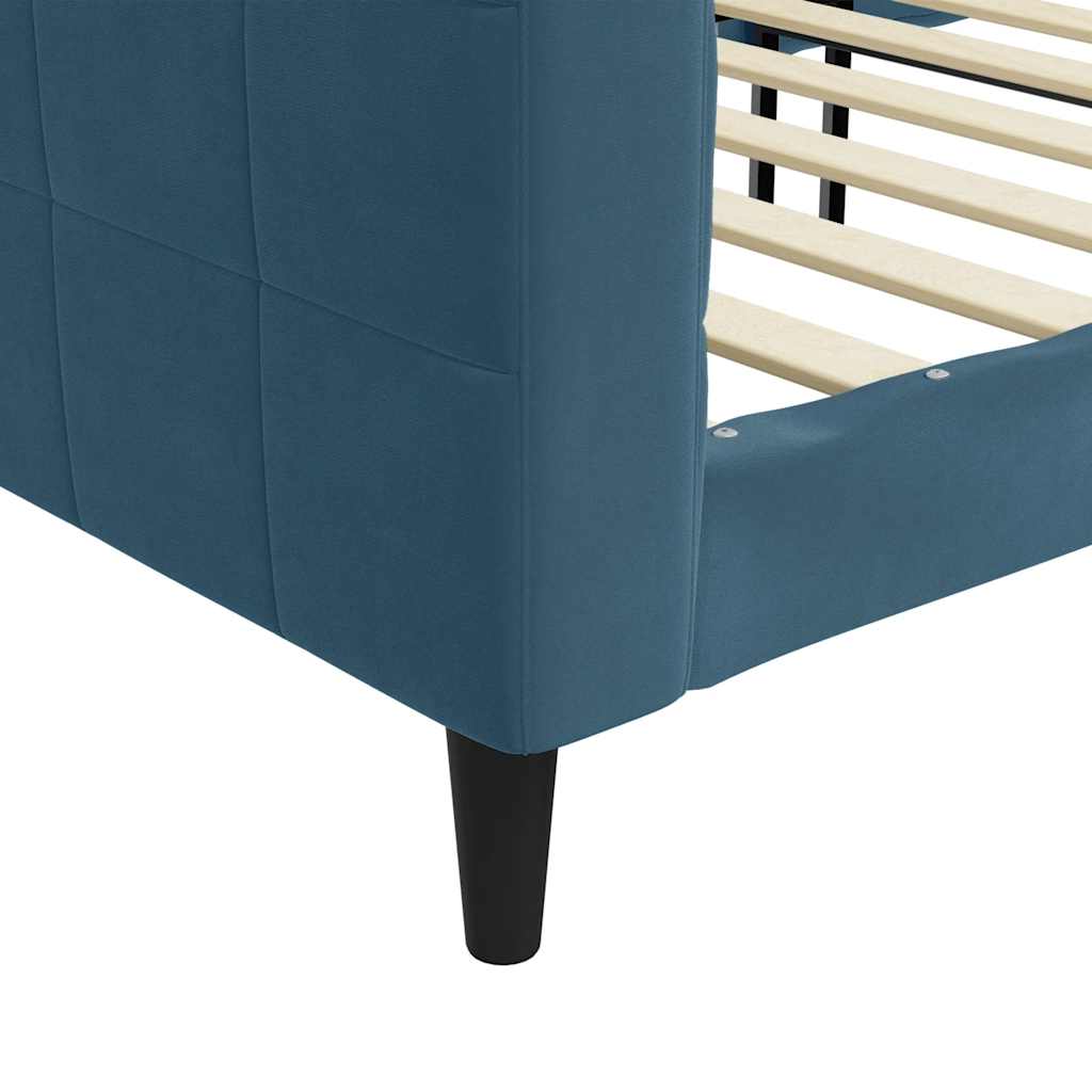 vidaXL Sofa z funkcją spania, niebieska, 90x200 cm, obita aksamitem