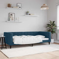 vidaXL Sofa z funkcją spania, niebieska, 90x200 cm, obita aksamitem