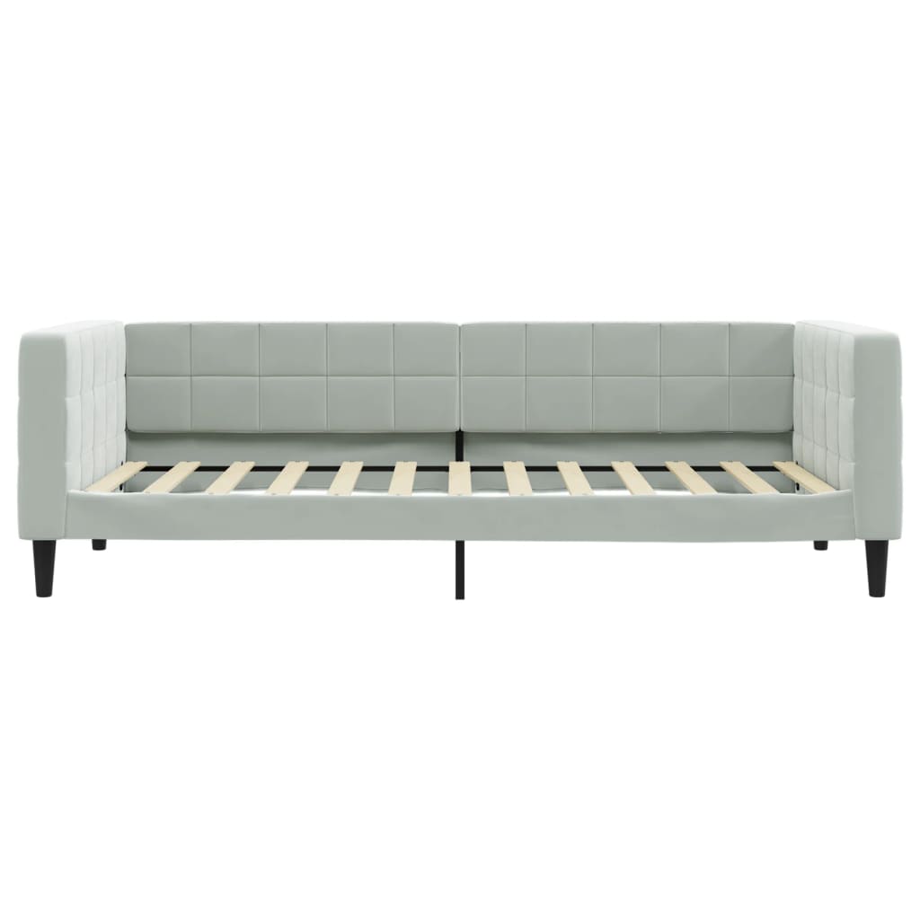 vidaXL Sofa z funkcją spania, jasnoszara, 90x200 cm, obita aksamitem