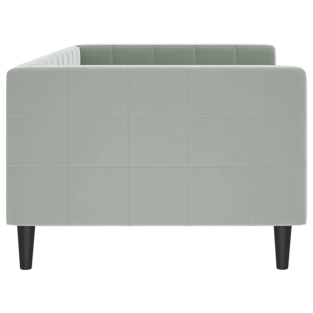 vidaXL Sofa z funkcją spania, jasnoszara, 90x200 cm, obita aksamitem