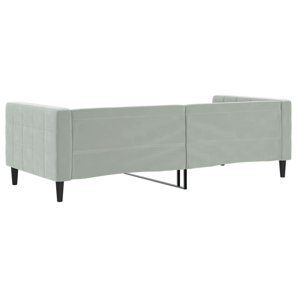 vidaXL Sofa z funkcją spania, jasnoszara, 90x200 cm, obita aksamitem
