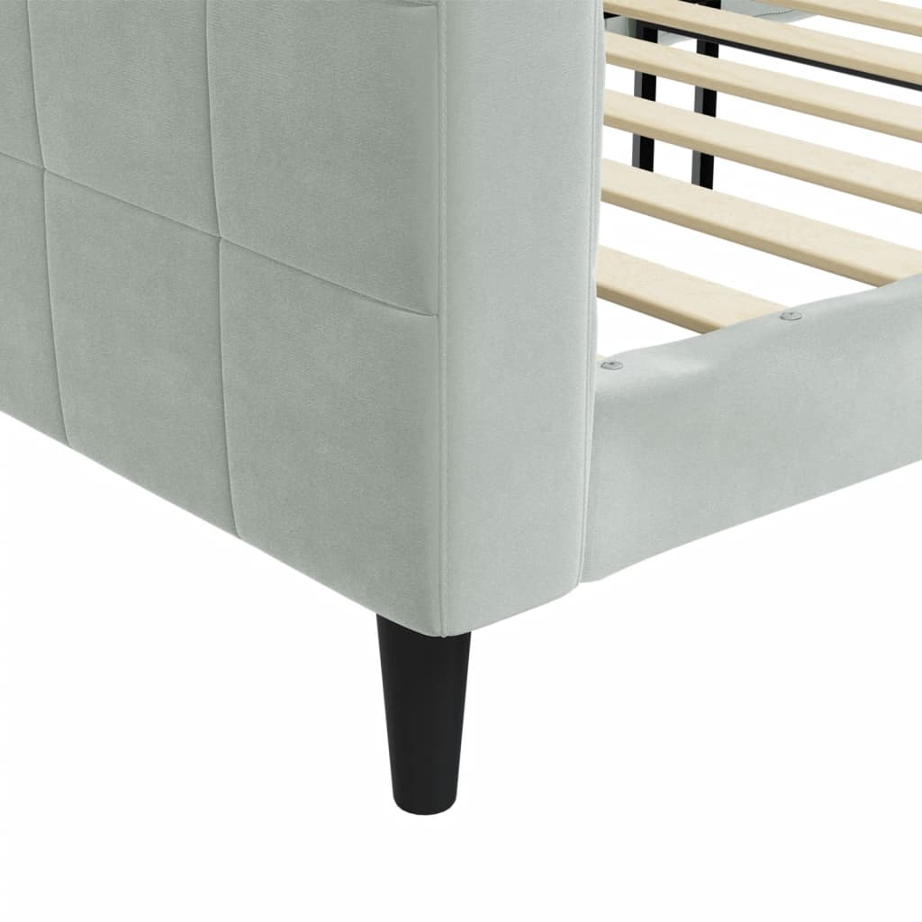 vidaXL Sofa z funkcją spania, jasnoszara, 90x200 cm, obita aksamitem