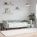 vidaXL Sofa z funkcją spania, jasnoszara, 90x200 cm, obita aksamitem