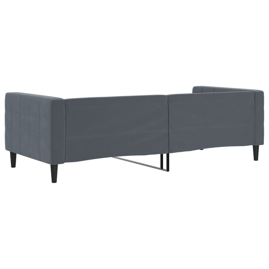 vidaXL Sofa z funkcją spania, ciemnoszara, 90x200 cm, aksamit