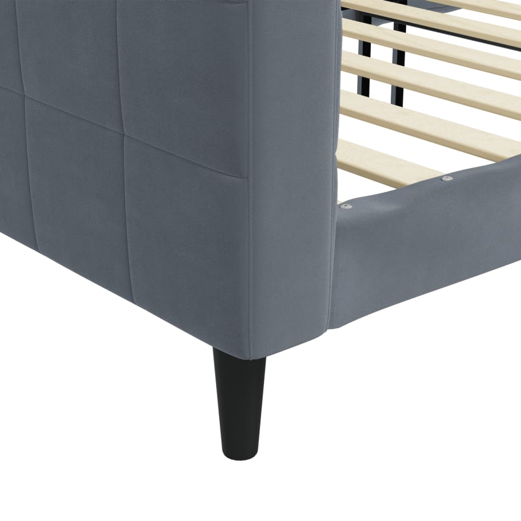 vidaXL Sofa z funkcją spania, ciemnoszara, 90x200 cm, aksamit