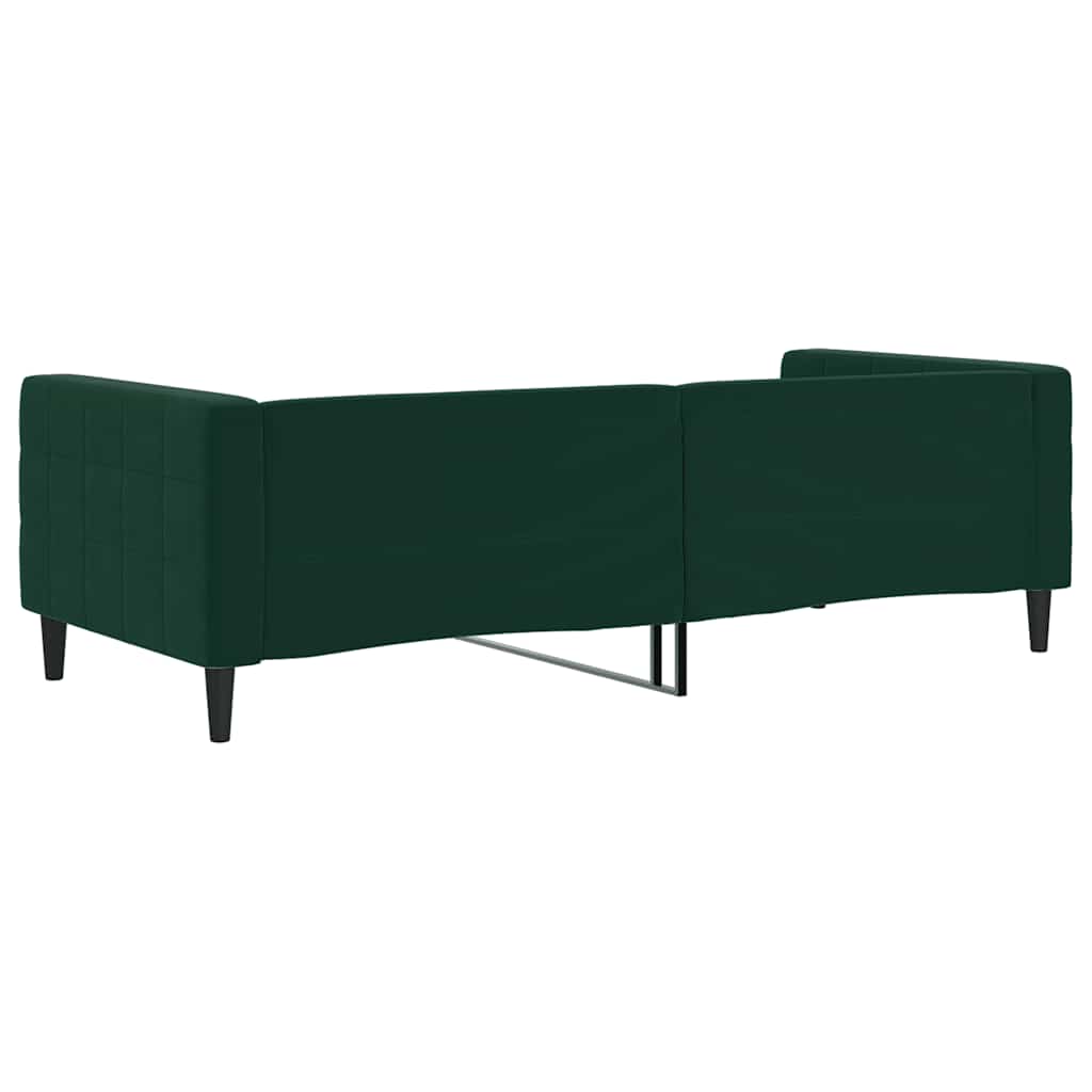vidaXL Sofa z funkcją spania, ciemnozielona, 90x200 cm, aksamitna