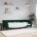 vidaXL Sofa z funkcją spania, ciemnozielona, 90x200 cm, aksamitna