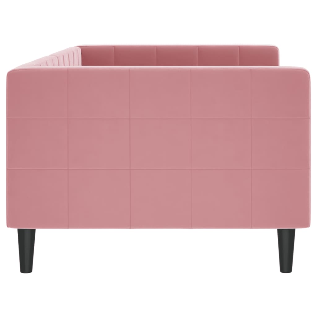 vidaXL Sofa z funkcją spania, różowa, 90x200 cm, obita aksamitem