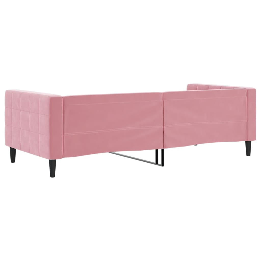 vidaXL Sofa z funkcją spania, różowa, 90x200 cm, obita aksamitem
