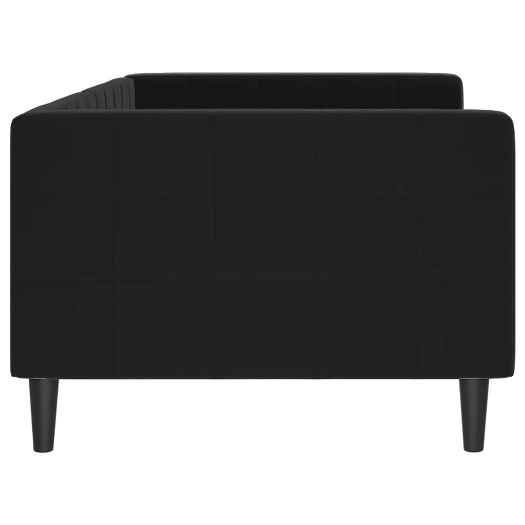 vidaXL Sofa z funkcją spania, czarna, 90x200 cm, obita aksamitem