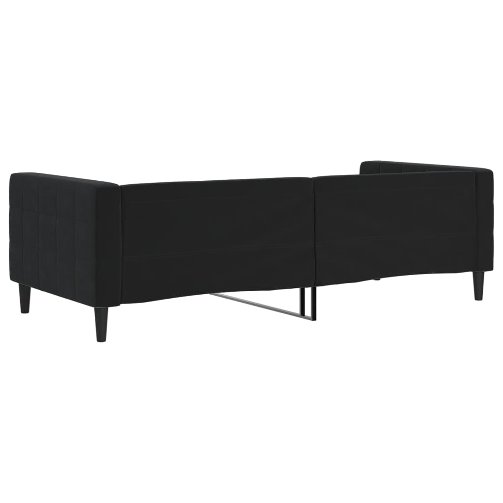 vidaXL Sofa z funkcją spania, czarna, 90x200 cm, obita aksamitem