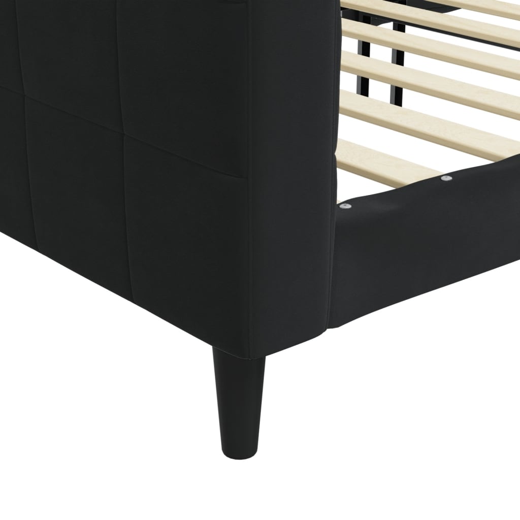 vidaXL Sofa z funkcją spania, czarna, 90x200 cm, obita aksamitem