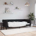 vidaXL Sofa z funkcją spania, czarna, 90x200 cm, obita aksamitem