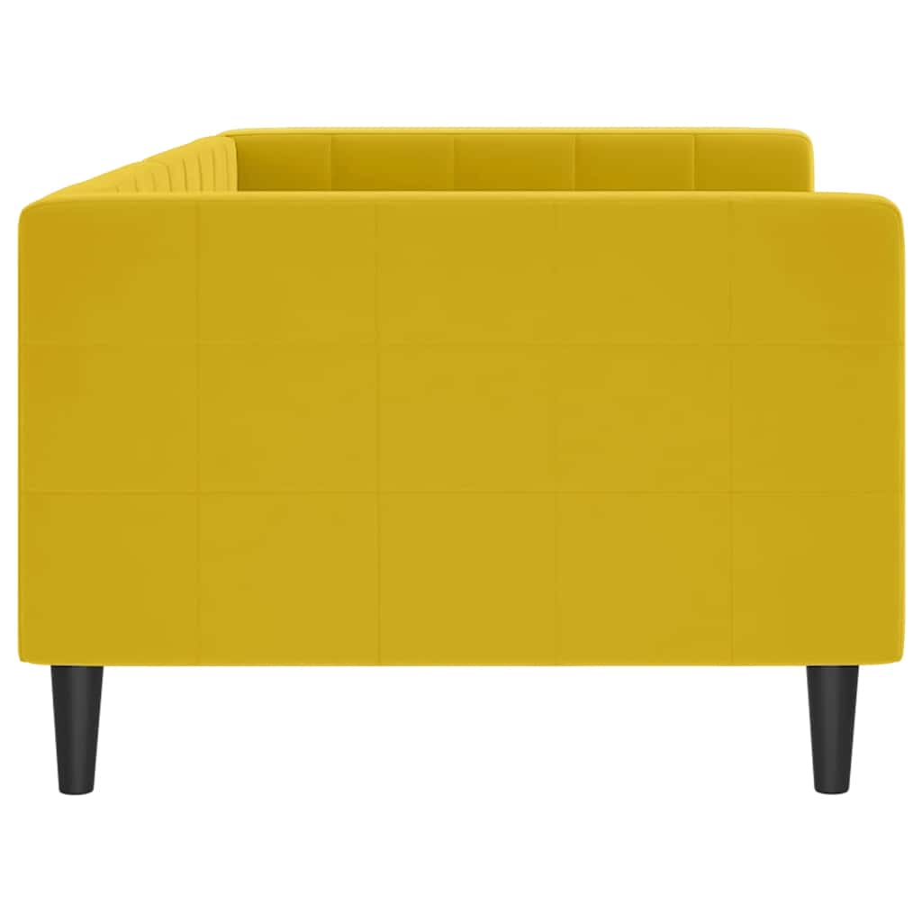 vidaXL Sofa z funkcją spania, żółta, 90x200 cm, obita aksamitem