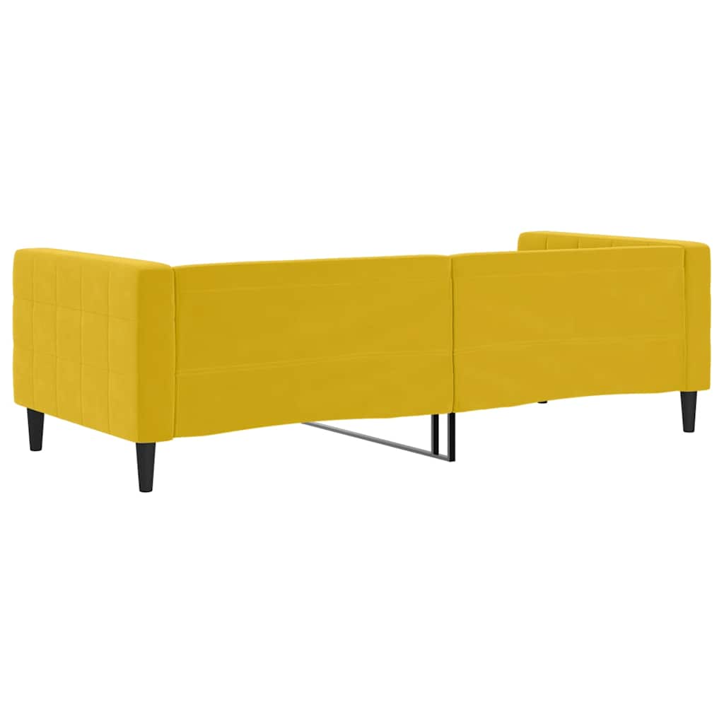 vidaXL Sofa z funkcją spania, żółta, 90x200 cm, obita aksamitem