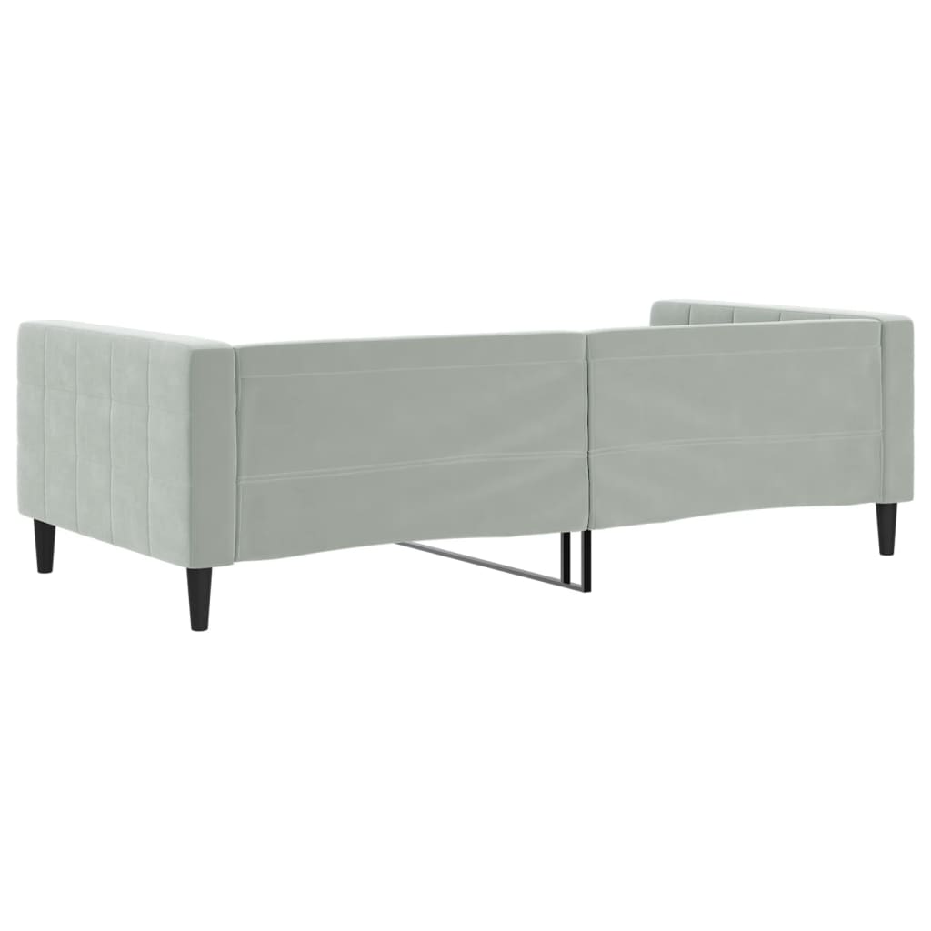 vidaXL Sofa z funkcją spania, jasnoszara, 100x200 cm, obita aksamitem