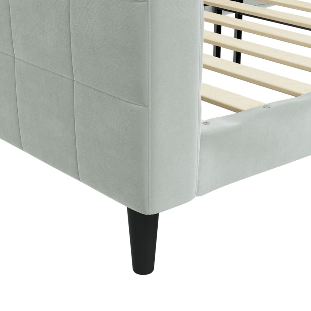 vidaXL Sofa z funkcją spania, jasnoszara, 100x200 cm, obita aksamitem